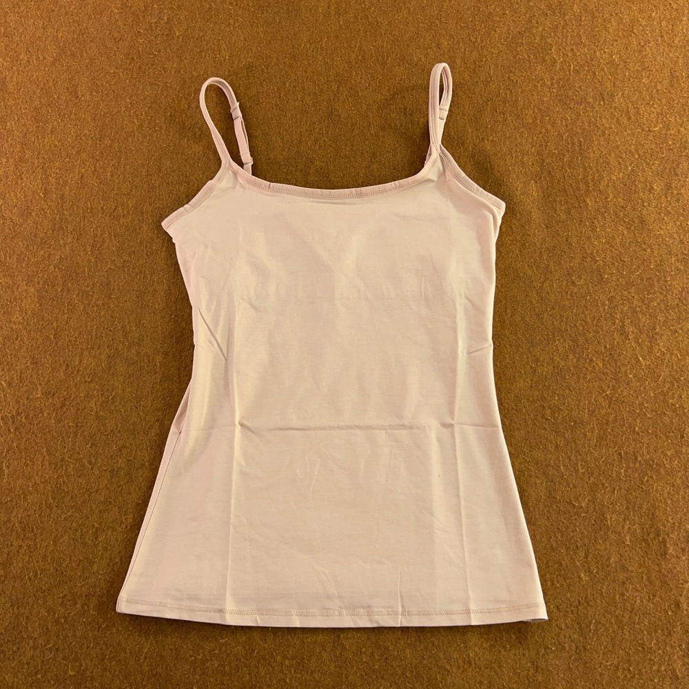 Pact Womens Small Champagne Beige Organic Cotton Stretch Cami Tank Top New